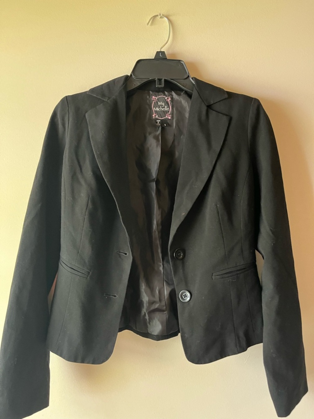 My Michelle Black Women's Two-Button Tailored Blazer